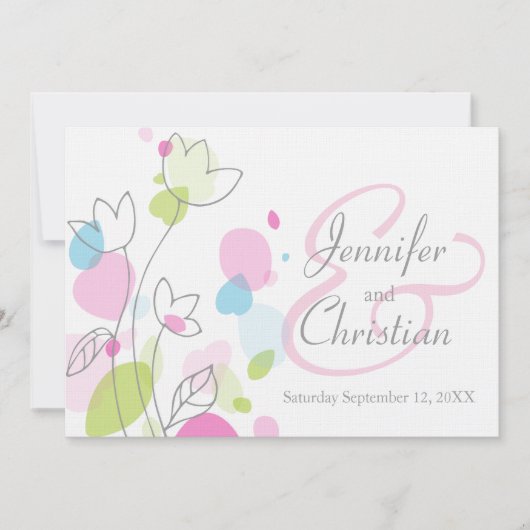 Invitation Pétales de fleurs modernes graphiques invite maria (Devant)