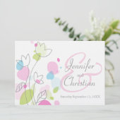 Invitation Pétales de fleurs modernes graphiques invite maria (Debout devant)