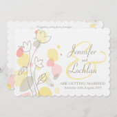 Invitation Pétales de fleurs modernes graphiques invite maria (Devant / Derrière)