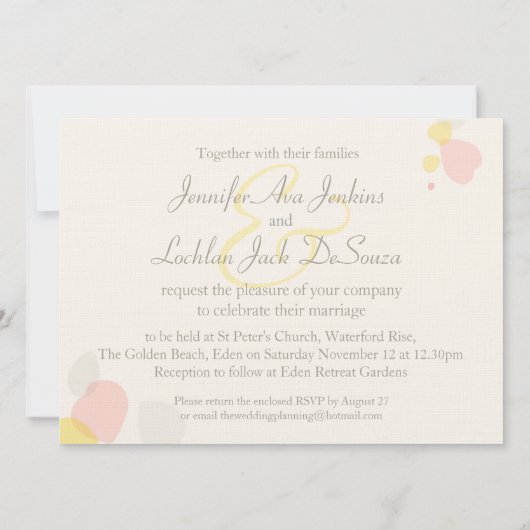Invitation Pétales de fleurs modernes graphiques mariage invi (Dos)