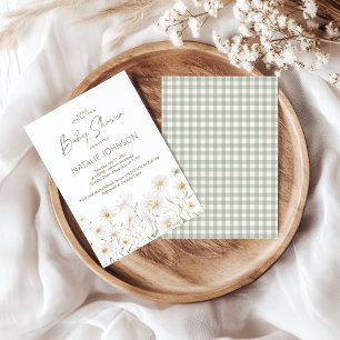 Invitation Pétales de marguerite délicate Fille Baby Shower F