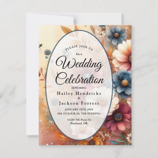 Invitation Pétales de récolte et ciels peints (Devant)