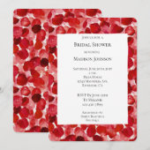 Invitation Pétales de rose rouge romantique Fête des mariées  (Devant / Derrière)