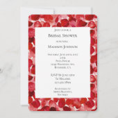 Invitation Pétales de rose rouge romantique Fête des mariées  (Devant)