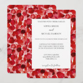 Invitation Pétales de rose rouge romantique Mariage floral (Devant / Derrière)
