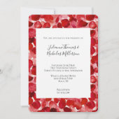 Invitation Pétales de rose rouge romantique Mariage floral (Devant)