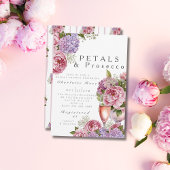Invitation Pétales et Fête des mariées Prosecco floral