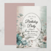 Invitation Pétales et fleurs douces de sérénité (Devant / Derrière)