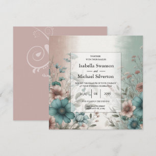 Invitation Pétales et Mariage floral doux et sérénité