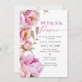 Invitation Pétales et parquet douche de mariée rose vif (Devant)