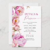 Invitation Pétales et parquet douche de mariée rose vif (Devant)