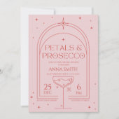 Invitation Pétales et parquet Fête des mariées rouge rose rét (Devant)