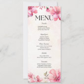 Invitation Pétales et parquet - Menu Wedding shower Floral (Devant)