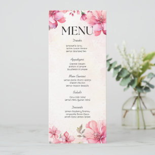 Invitation Pétales et parquet - Menu Wedding shower Floral