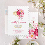 Invitation Pétales et parrain marié<br><div class="desc">🥂 à nos invitations Pétales et Procuco qui donneront le ton pour votre fabuleuse fête de la douche nuptiale. Avec de magnifiques fleurs roses et baies,  ces invitations seront sûrement un succès. Faites éclater votre fête avec ces invitations étonnants. Objets correspondants dans notre magasin Cava Party Design.</div>