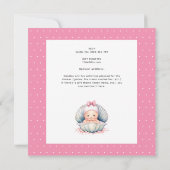 Invitation Pétales et perles Pink Baby Girl Douche (Dos)