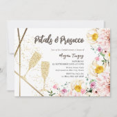 Invitation Pétales et poursuites | Fête des mariées florale r (Devant)