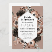 Invitation Pétales et Procuco Boho Blush Fête des mariées ros (Devant / Derrière)