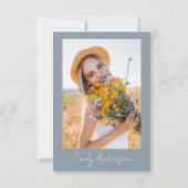 Invitation Pétales et Procuco Dusty Blue Fleur sauvage Photo (Dos)