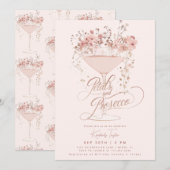 Invitation Pétales Et Procuco Fleurs sauvages Rose Fête des m (Devant / Derrière)