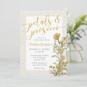 Invitation Pétales et Procuco Jaune Douche nuptiale Invitatio (Debout devant)