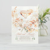 Invitation Pétales et Procuco Terracotta Boho Fête des mariée (Debout devant)