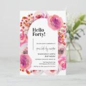 Invitation Pétales et procureurs | Elégant 40ème anniversaire (Debout devant)