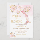 Invitation Pétales et Prosecco Élégante Fête des mariées flor (Devant)