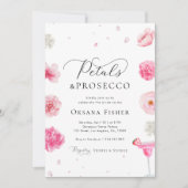 Invitation Pétales et Prosecco Fête des mariées de jardin fle (Devant)