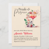 Invitation Pétales et Prosecco Fête des mariées Florale Brunc (Devant)