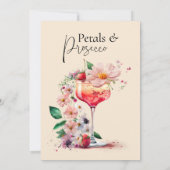 Invitation Pétales et Prosecco Fête des mariées Florale Brunc (Dos)