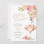 Invitation Pétales et Prosecco Fête des mariées florale rose (Devant)