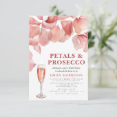 Invitation Pétales et Prosecco Fête des mariées florale rose  (Debout devant)