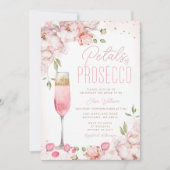 Invitation Pétales et Prosecco Fête des mariées florale rose (Devant)