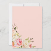 Invitation Pétales et Prosecco Fête des mariées florale rose (Dos)