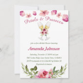Invitation Pétales et Prosecco Fête des mariées florale rose  (Devant)