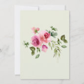 Invitation Pétales et Prosecco Fête des mariées florale rose  (Dos)