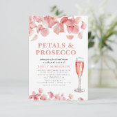 Invitation Pétales et Prosecco Fête des mariées florale rose  (Debout devant)