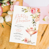 Invitation Pétales et Prosecco Fête des mariées florale rose