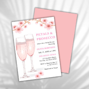 Invitation Pétales et Prosecco Fête des mariées florale rose 