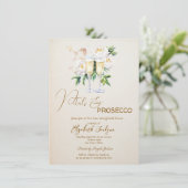 Invitation Pétales et Prosecco Fleur Blanche Champagne (Debout devant)