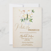 Invitation Pétales et Prosecco Fleur Blanche Champagne (Devant)