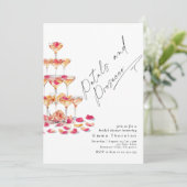 Invitation Pétales et Prosecco minima Fête des mariées modern (Debout devant)