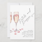 Invitation Pétales et Prosecco minima Fête des mariées modern (Devant)