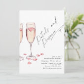 Invitation Pétales et Prosecco minima Fête des mariées modern (Debout devant)