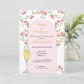 Invitation Pétales et Prosecco Rose & Or Fête de Mariage (Debout devant)
