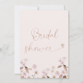 Invitation Pétales Fleur sauvage roses et Fête des mariées du (Dos)