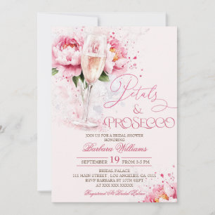 Invitation Pétales florales roses et Fête des mariées de pour