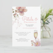 Invitation Pétales florales roses et Fête des mariées de Pros (Debout devant)