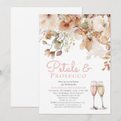 Invitation Pétales floraux et Fête des mariées de poursuites (Devant / Derrière)